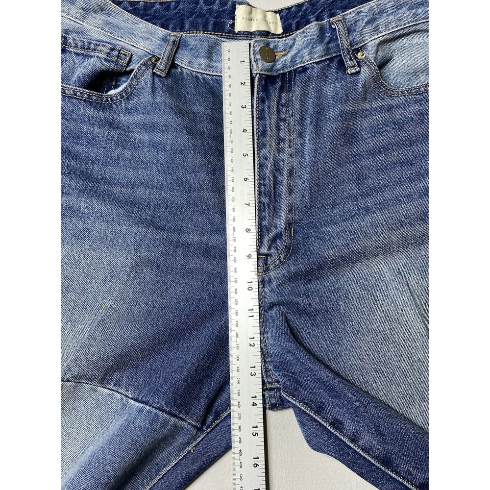 Gilded Intent Women 32 90s Straight Jeans High Rise Patchwork Blue Denim - Picture 4 of 11